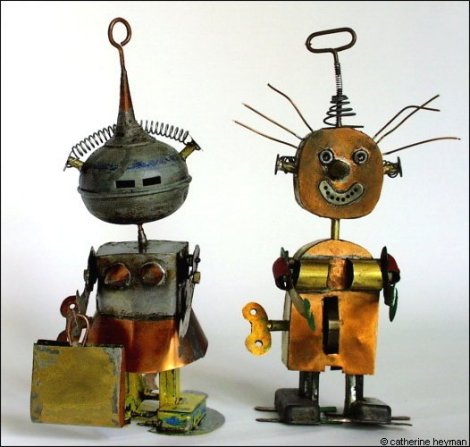 jouets, Couple des robots, monsieur pectotaux et madame panier